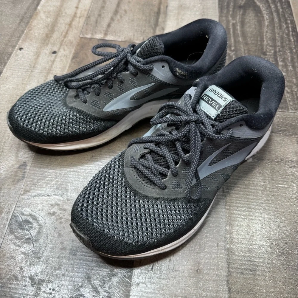 Brooks Dark Gray and Black Running Shoes